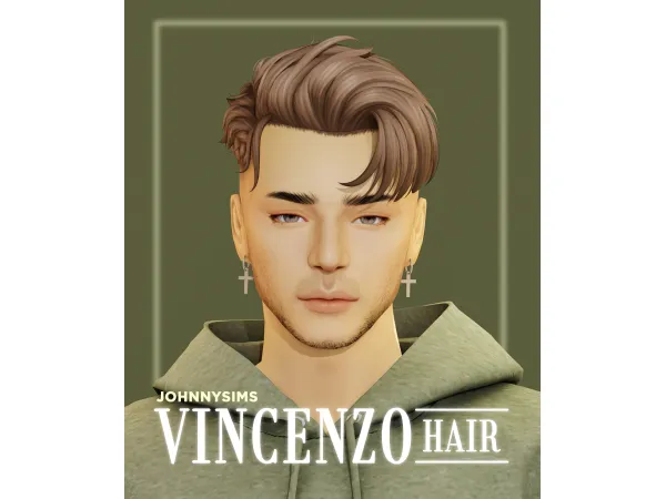 Maxis Match Vincenzo Hair by johnnysims - The Sims 4 Custom Content