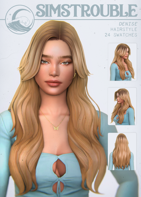 Maxis Match Denise Hairstyle (2 Versions) by simsfinds - The Sims 4 Custom Content
