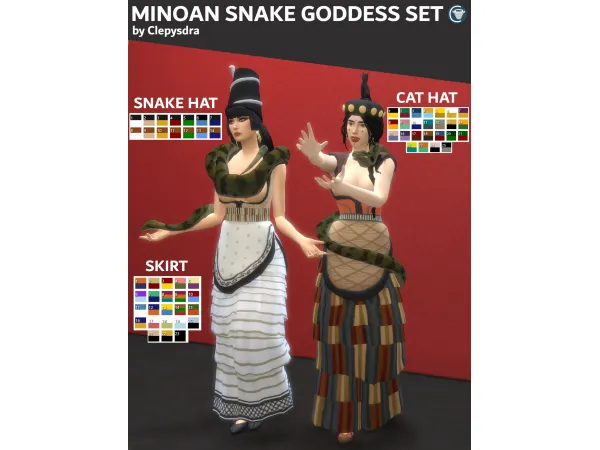 Maxis Match Minoan Snake Goddess Set - The Sims 4 Custom Content