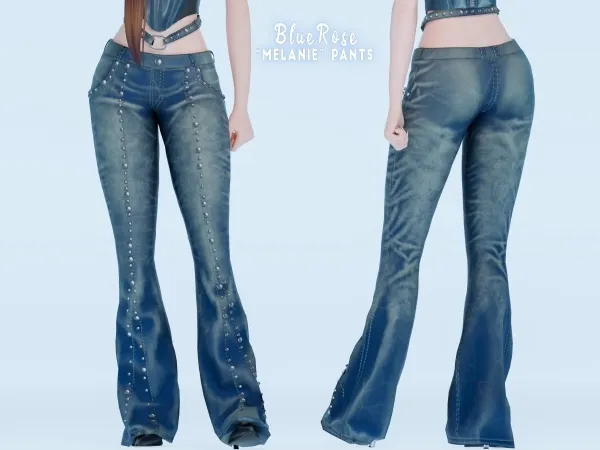 Alpha Melanie Denim Pants brsims - The Sims 4 Custom Content