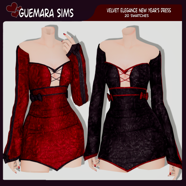 Alpha Velvet Elegance New Year's Dress (Public now) by simsfinds - The Sims 4 Custom Content