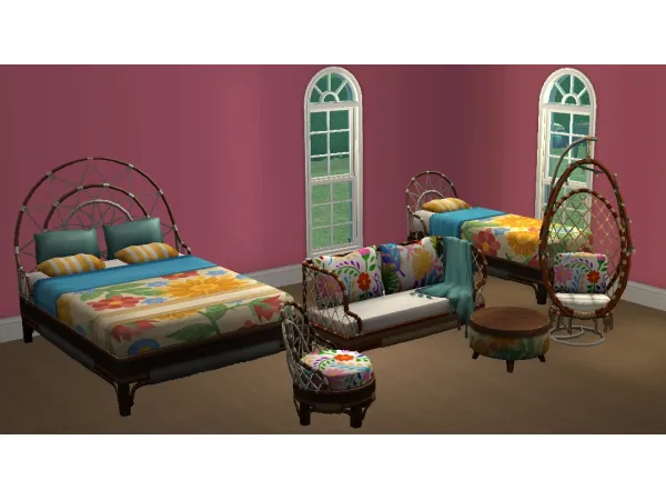High School Years Wicker Collection - The Sims 2 Custom Content