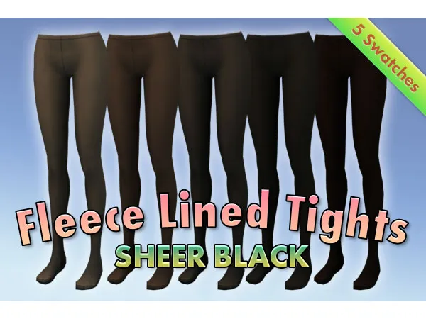 Mix Fleece Lined Tights Sheer Black by jonaskohl - The Sims 4 Custom Content