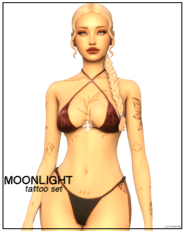 Mix moonlight tattoo set by lotuswhimcc - The Sims 4 Custom Content