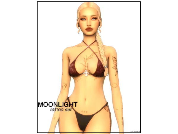 Mix moonlight tattoo set by lotuswhim - The Sims 4 Custom Content