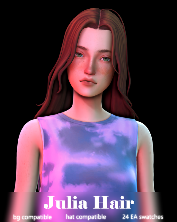 Maxis Match Julia Hair by simsfinds - The Sims 4 Custom Content