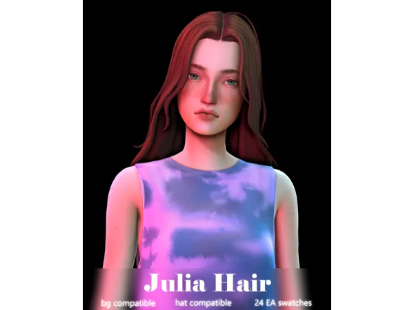 Maxis Match Julia Hair by Sunivaa - The Sims 4 Custom Content