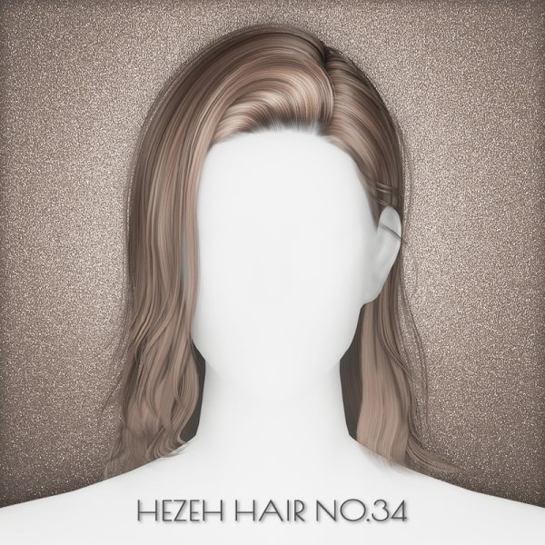 Alpha [Hezeh]Hair_No34 by hezeh - The Sims 4 Custom Content