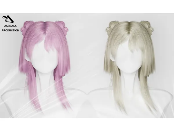 Alpha [ZAO]Fifty Three Hair by simsfinds - The Sims 4 Custom Content