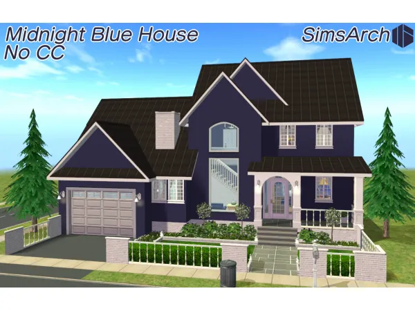 Midnight Blue House No - The Sims 2 Custom Content