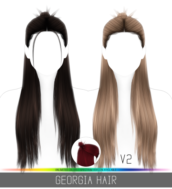 Alpha GEORGIA HAIR by simsfinds - The Sims 4 Custom Content