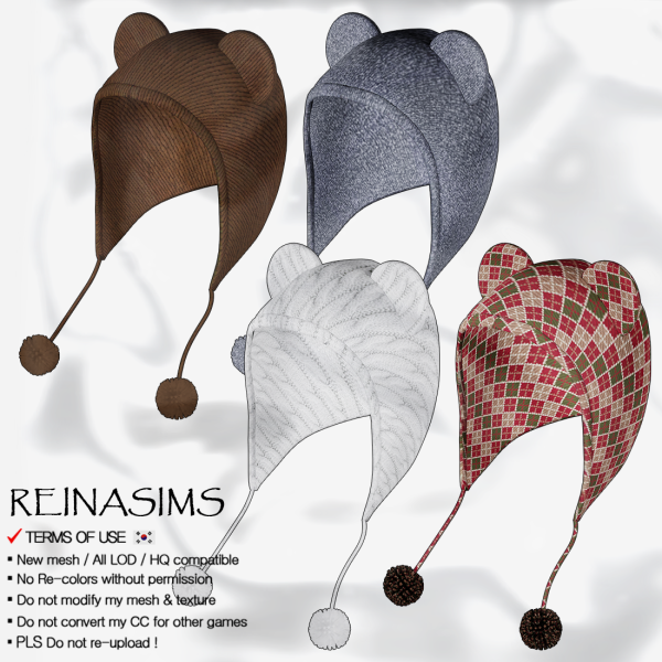 Alpha Reina Bambi Winter Hat by simsfinds - The Sims 4 Custom Content