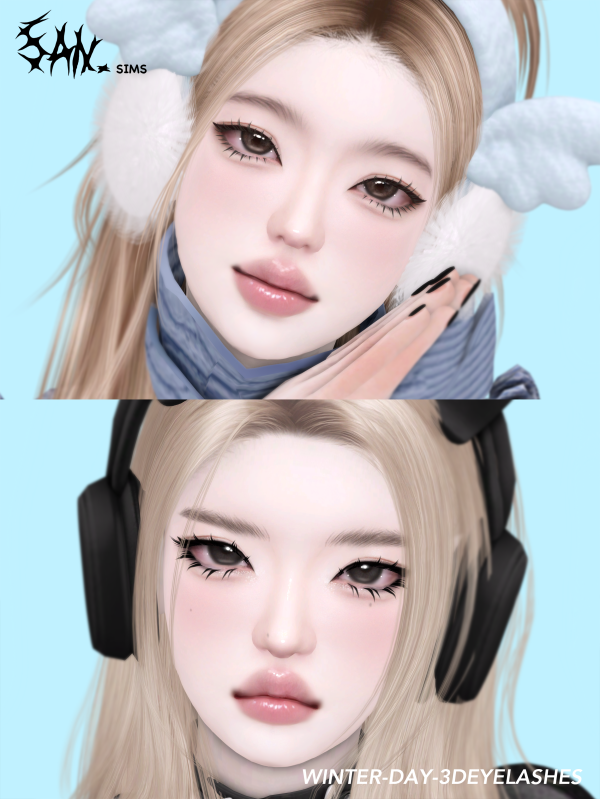 Alpha 333Winter Day 3Deyelashes by simsfinds - The Sims 4 Custom Content