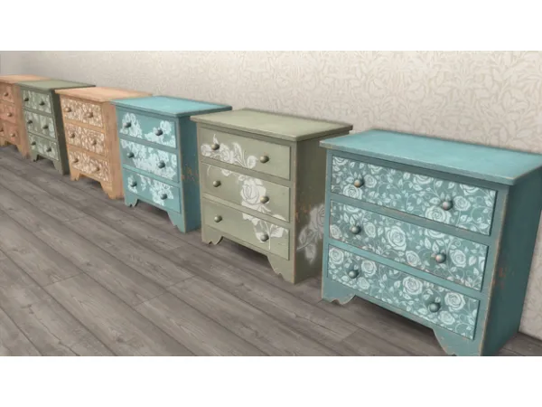 Maxis Match Shabby Chic Dresser (Rose) by rrtt - The Sims 4 Custom Content