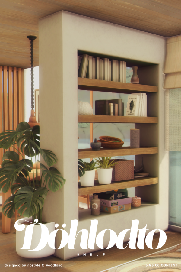 Maxis Match [N O S T Y L E X W O O D L A N D] Döhlodto shelf by simsfinds - The Sims 4 Custom Content