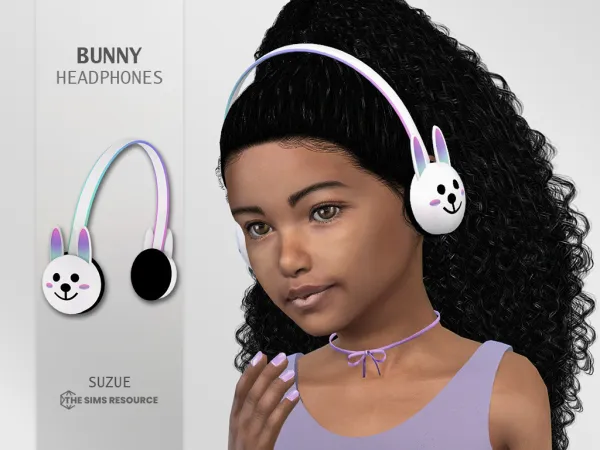 Alpha Bunny Headphones Child - The Sims 4 Custom Content