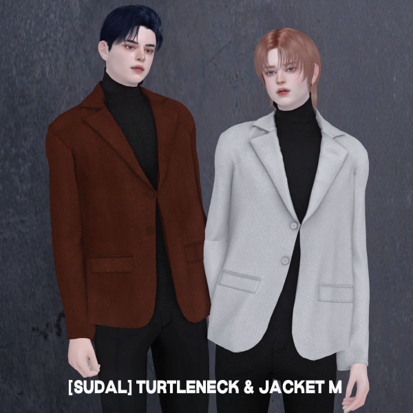 Alpha [sudal] Turtleneck jacket M by simsfinds - The Sims 4 Custom Content