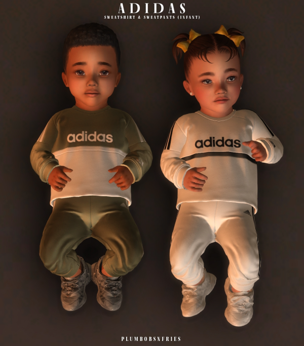 Alpha ADIDAS sweatshirt sweatpants (infant) by simsfinds - The Sims 4 Custom Content