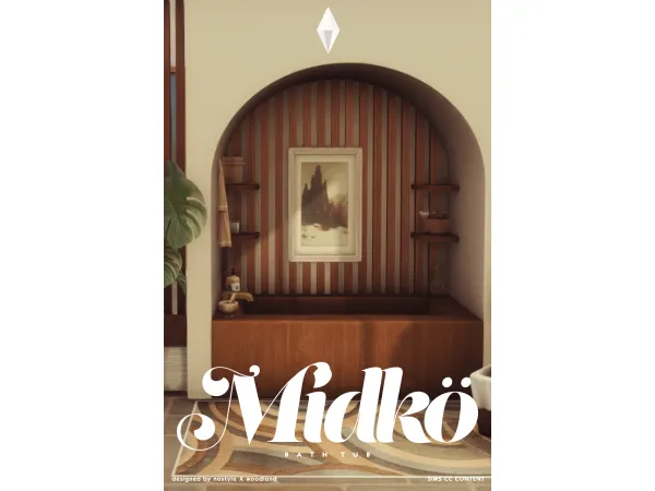 Maxis Match [N O S T Y L E X W O O D L A N D] Midkö BathTub - The Sims 4 Custom Content
