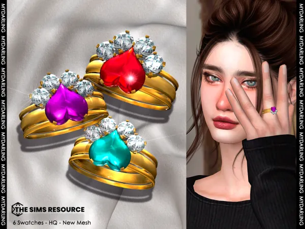 Alpha kitty paw earring and Left finger ring NA6974 - The Sims 4 Custom Content