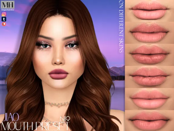 Alpha Jiao Mouth Preset N19 by magichandcc - The Sims 4 Custom Content