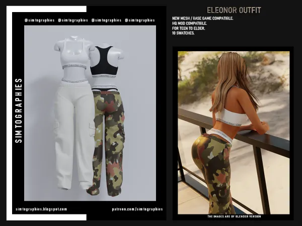 Alpha Eleonor Outfit - The Sims 4 Custom Content