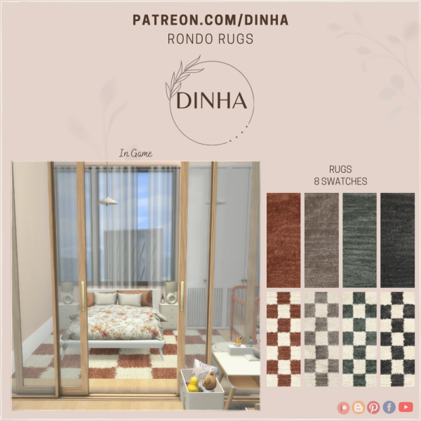 Mix Rondo Rugs 8 Swatches by dinhagamer - The Sims 4 Custom Content