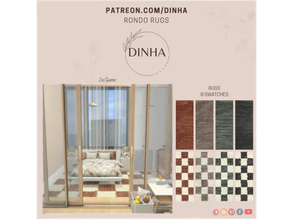 Mix Rondo Rugs 8 Swatches - The Sims 4 Custom Content