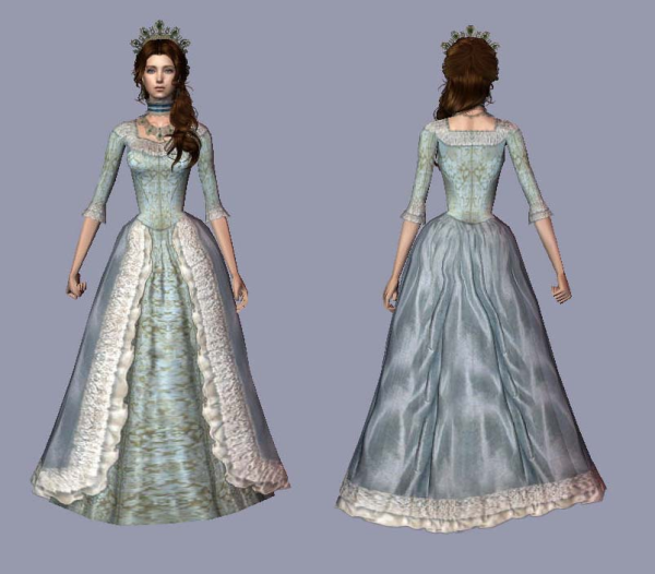 Rococo dresses new franken meshes by simsfinds - The Sims 2 Custom Content