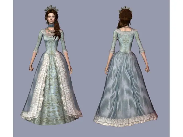 Rococo dresses new franken meshes - The Sims 2 Custom Content