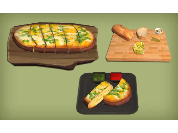 Cheesy Garlic Bread Food for - The Sims 2 Custom Content