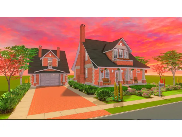 Red Brick Bungalow No Sims 2 - The Sims 2 Custom Content