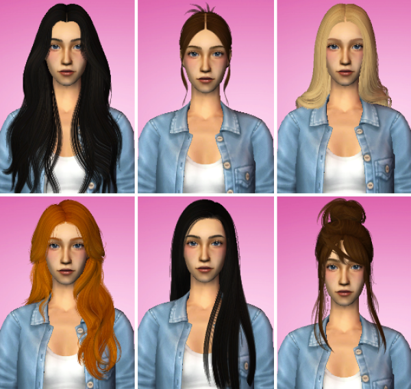 9 HAIRS IN THE NEW HAIR SYSTEM by simsfinds - The Sims 2 Custom Content