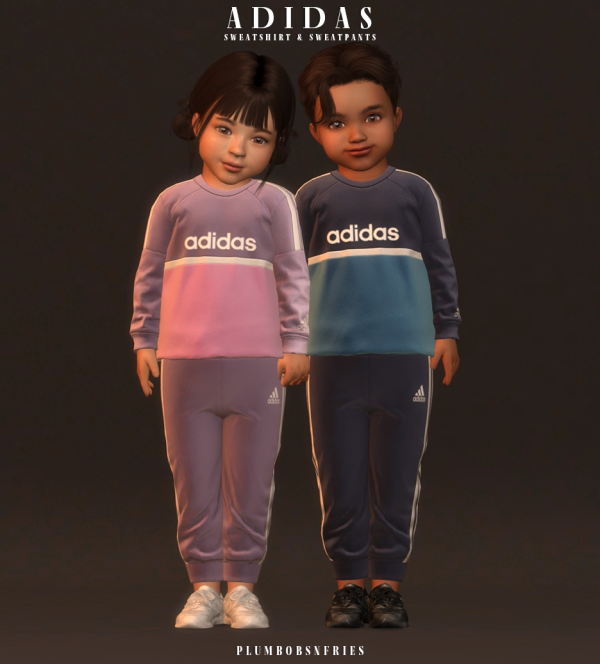 Alpha ADIDAS sweatshirt sweatpants (toddler) by simsfinds - The Sims 4 Custom Content