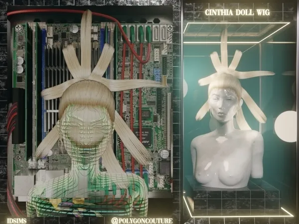 Alpha Cinthia Doll Wig - The Sims 4 Custom Content