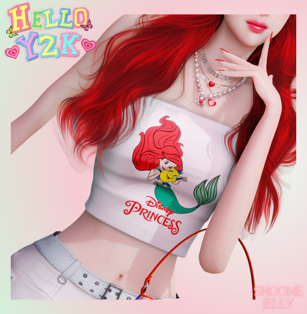 Alpha [ ] Hello Y2K TUBE TOP by simsfinds - The Sims 4 Custom Content