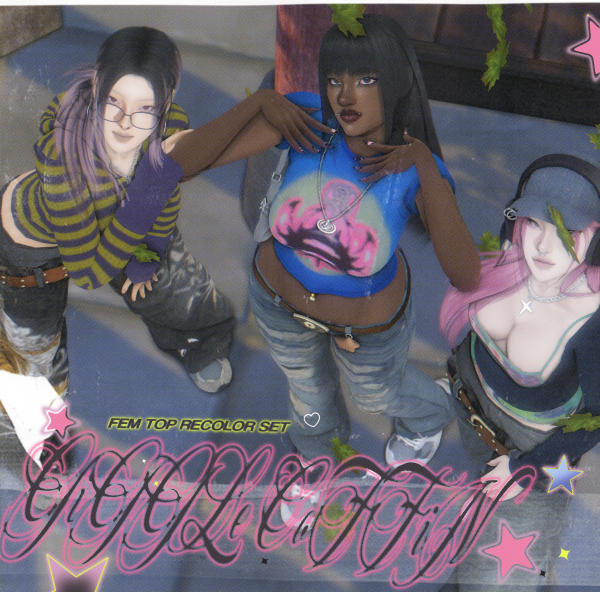 Alpha [GIGGLECOFFIN] FEM TOP RECOLOR SET by simsfinds - The Sims 4 Custom Content