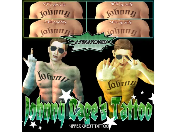 Mix Johnny Cage's Chest Tattoo u2606 by frenchkuki - The Sims 4 Custom Content