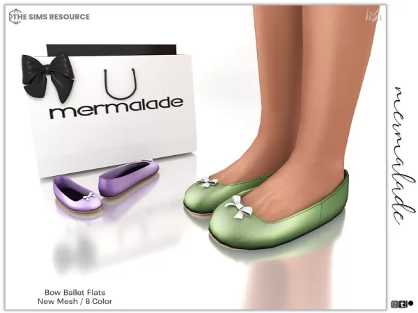 Alpha Bow Ballet Flats (Child) S305 - The Sims 4 Custom Content