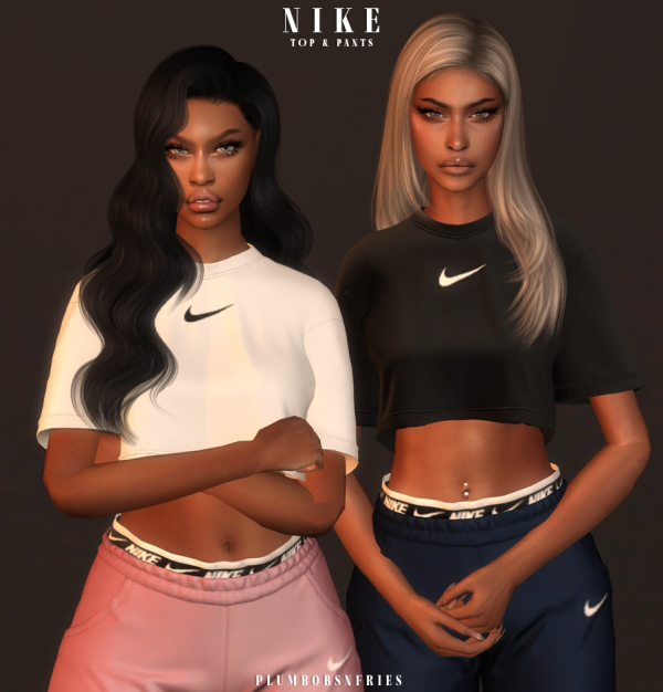 Alpha NIKE top pants by simsfinds - The Sims 4 Custom Content