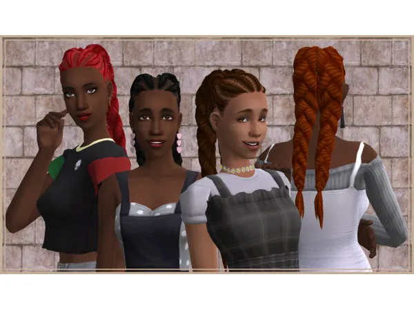 SheSpeaksSimlish Chanel Dutch Braids converted by PlatinumAspiration in Poppet V2 - The Sims 2 Custom Content