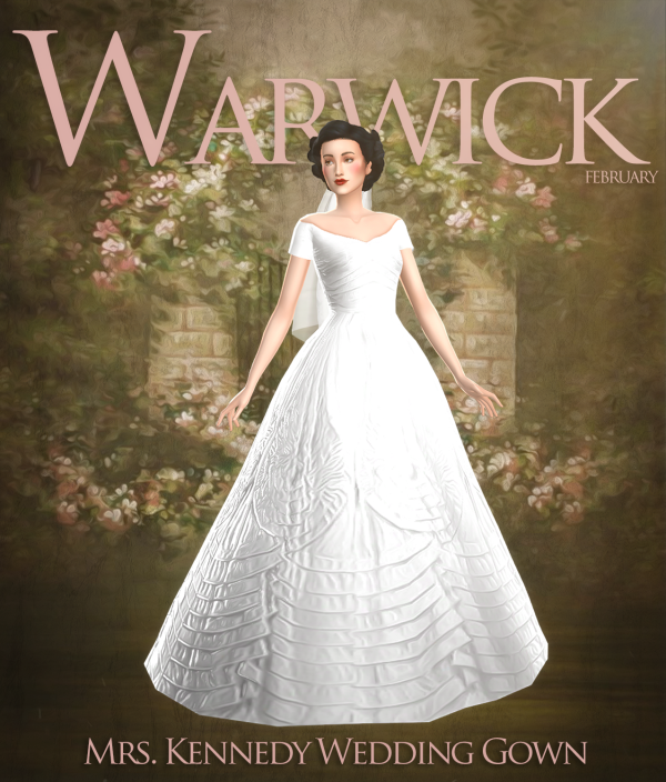 Maxis Match WARWICK Mrs Kennedy Wedding Gown by simsfinds - The Sims 4 Custom Content