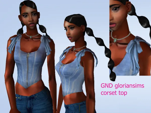 SIMS 2 GND corset top with bow - The Sims 2 Custom Content
