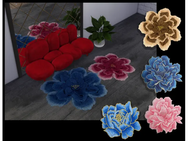 Alpha Rugs and sofa - The Sims 4 Custom Content