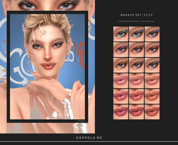 Alpha GPME GOLD MAKEUP SET CC75 by simsfinds - The Sims 4 Custom Content