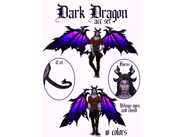Alpha Dark dragon Acc set by natalia_auditore - The Sims 4 Custom Content