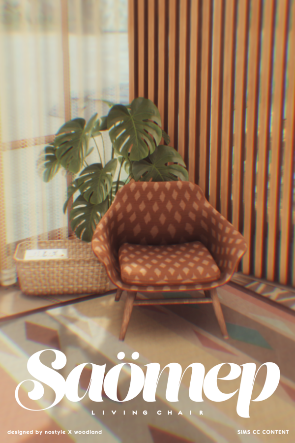 Maxis Match [N O S T Y L E X W O O D L A N D] Saömep Living Chair by simsfinds - The Sims 4 Custom Content