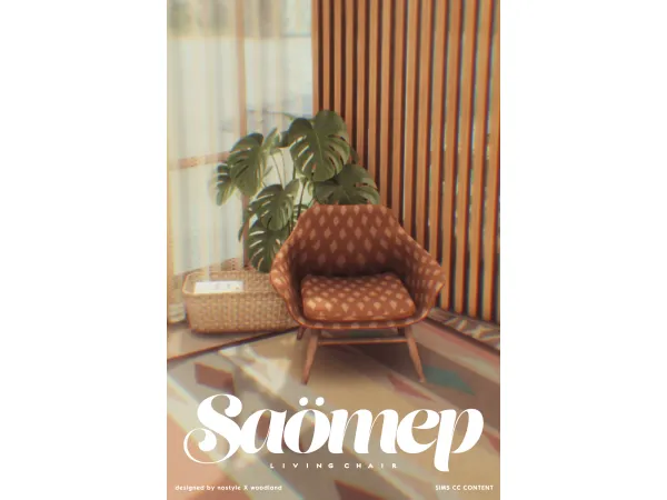 Maxis Match [N O S T Y L E X W O O D L A N D] Saömep Living Chair - The Sims 4 Custom Content