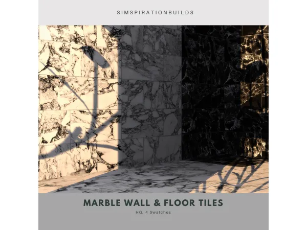 Alpha Marble Tiles Set by simspirationbuilds - The Sims 4 Custom Content