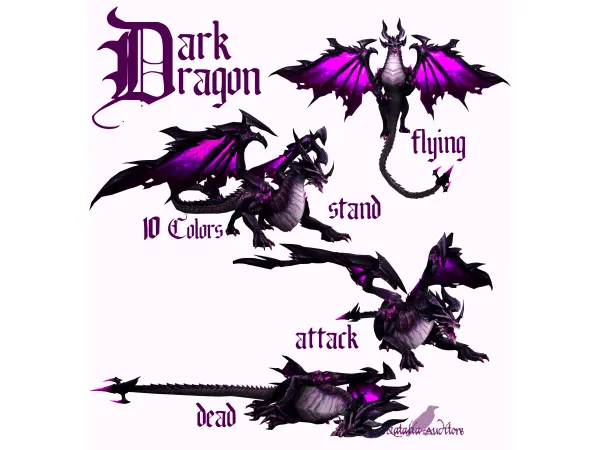 Alpha Dark dragon decors by natalia_auditore - The Sims 4 Custom Content